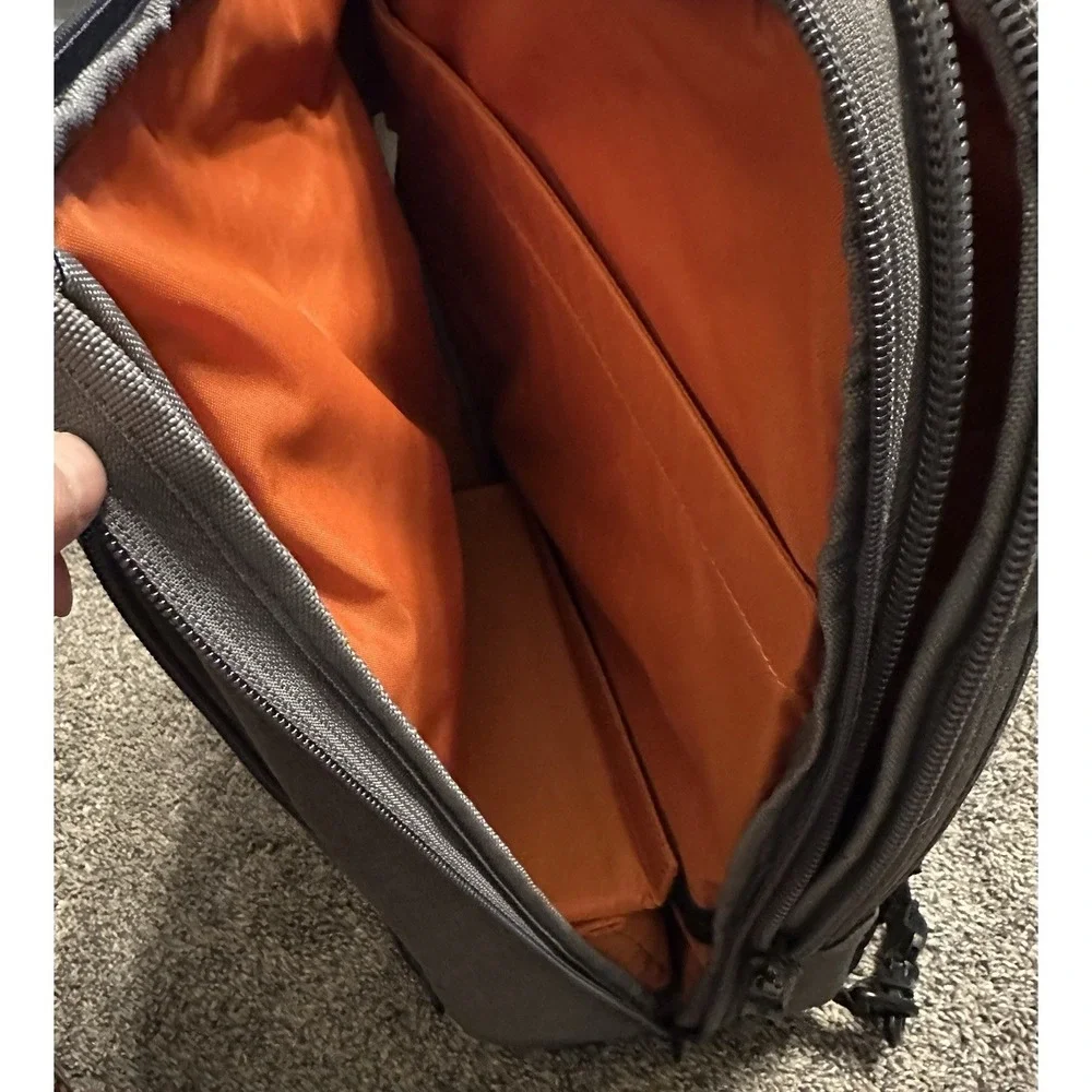 EBags Gray Laptop Backpack Soft Case Travel Business Bag Orange Lining